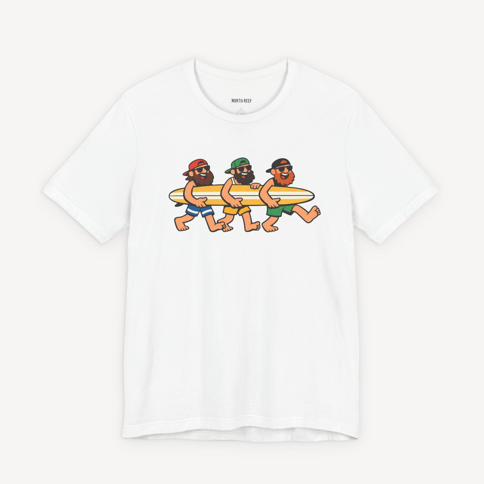 Dudes Cruising with Surfboard T-shirt