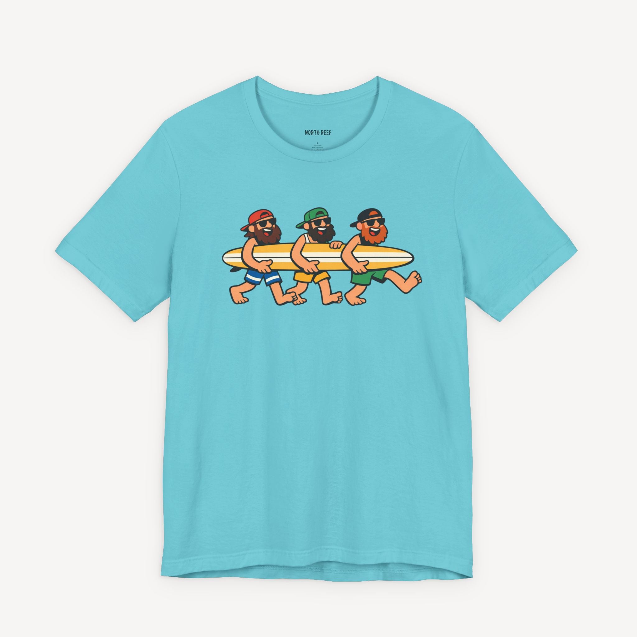Dudes Cruising with Surfboard T-shirt